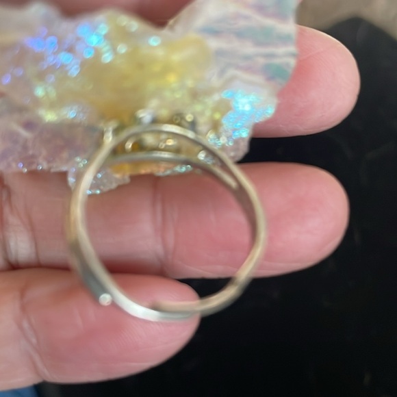 Vintage Aura clear crystal adjustable ring - Picture 7 of 7